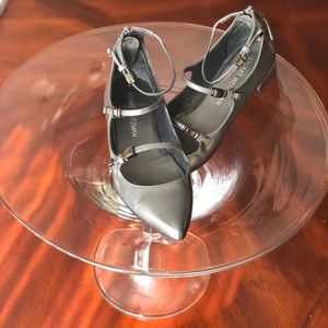 Stuart Weitzman Flippy Metallic Leather Flat